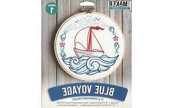 LEISURE ARTS 49810 KIT MINI MAKER EMBR 6 BLUE VOYAGE